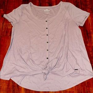 Lavender Hollister Tie-in-front shirt